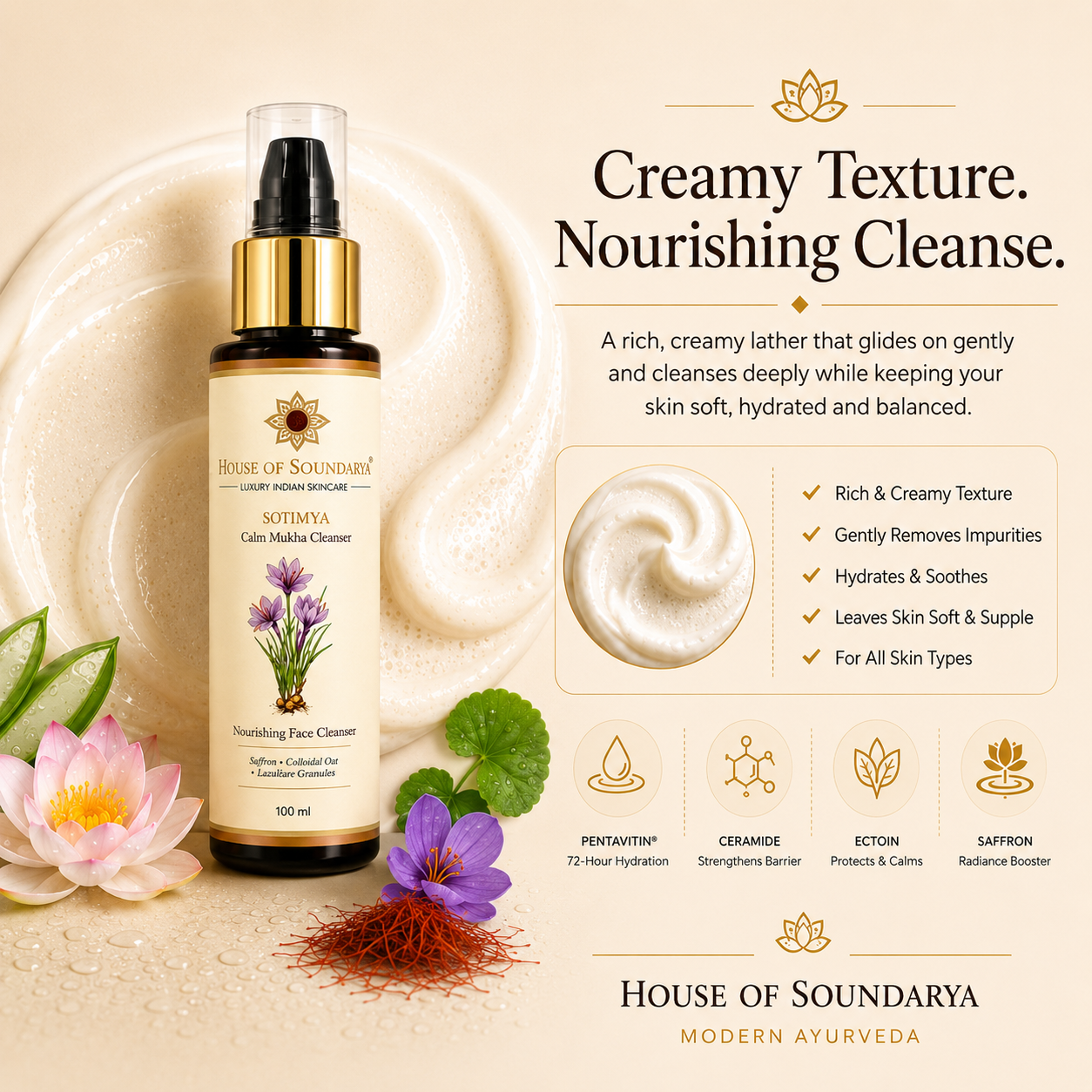 Soumya Calm Mukha Cleanser (Nourishing Face Cleanser 100ml )